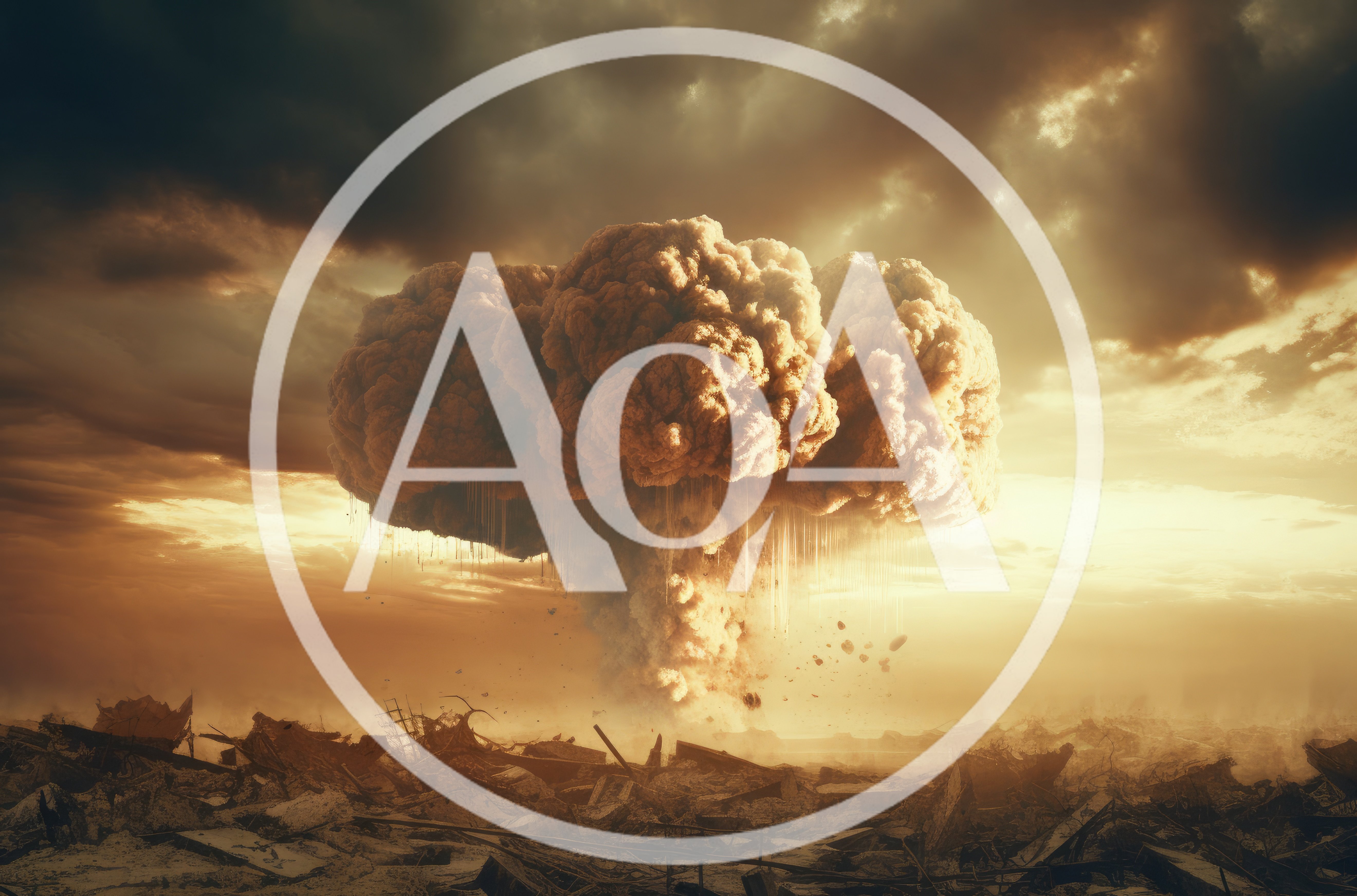 Massive Nuclear Explosion Over Devastated Post-Apocalyptic Landscape
