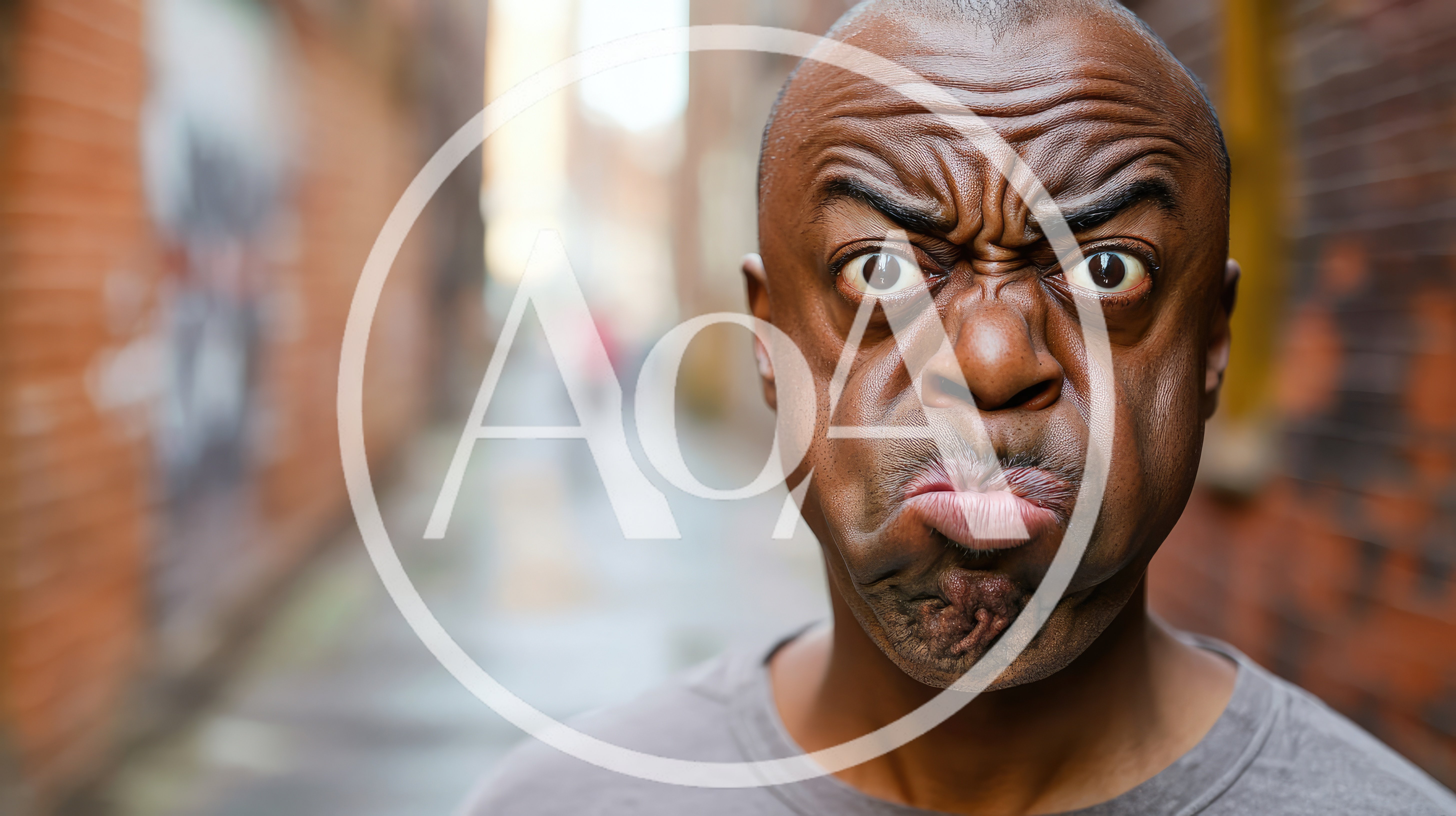 Close Up Portrait Of A Man Making A Funny Face