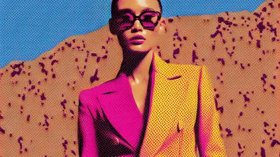 Fashion Model Posing In Pop Art Style Blazer