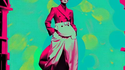 Pop Art Style Fashion Model Posing In Studio