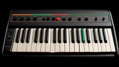 Electronic Synthesizer Keyboard Playing Musical Notes