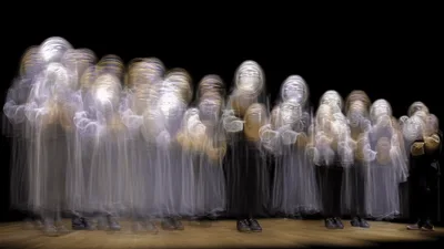 Group Of Performers With Motion Blur Effect