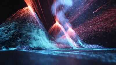 Digital Volcanoes Erupting With Glowing Particle Effects
