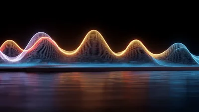 Abstract Glowing Neon Waveform Animation On Dark Background