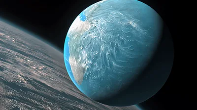 Earth Rotating In Space With Ocean Currents Visualization
