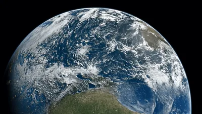 Earth Rotating In Space Showing South America