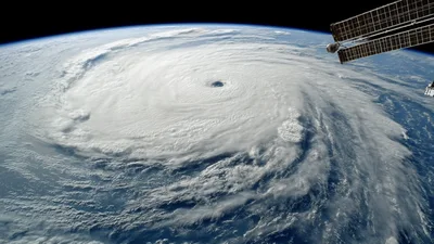 Hurricane Eye Viewed From International Space Station Orbit