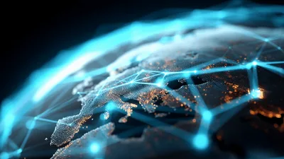 Digital Earth Globe With Glowing Network Connections