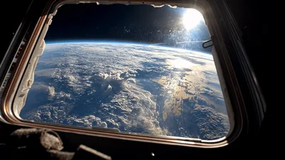 Earth Horizon View From International Space Station Window