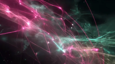 Abstract Neural Network Connections Pulsing With Light