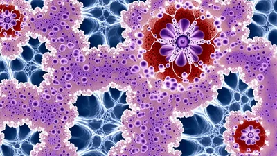 Abstract Fractal Animation With Pulsing Organic Cellular Structures