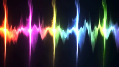 Colorful Abstract Sound Wave Audio Visualization