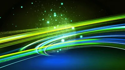 Abstract Green And Blue Light Streaks Motion Background