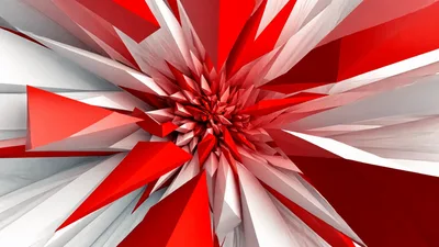 Abstract Red And White Geometric Crystal Explosion Animation
