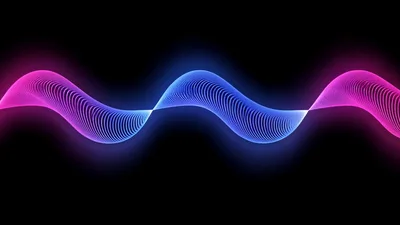 Abstract Neon Waveform Animation With Glowing Gradient Lines