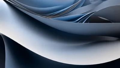 Abstract Blue Paper Waves Moving In Slow Motion