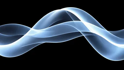 Abstract Blue Light Wave Flowing On Black Background