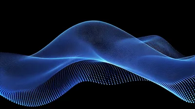 Abstract Blue Digital Wave Particle Surface Animation