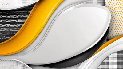 Abstract Motion Background With Smooth Yellow And White Curves