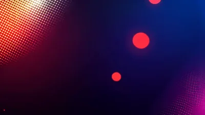 Abstract Digital Particle Waves With Floating Bokeh Lights
