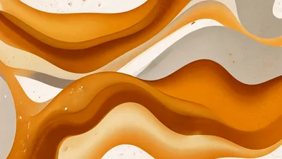 Abstract Wavy Liquid Gold And Cream Motion Background