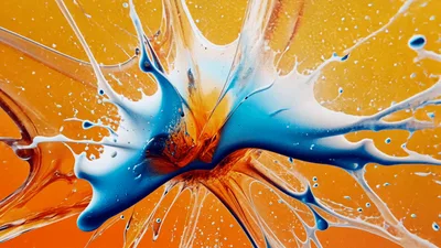 Abstract Liquid Collision With Vibrant Colors