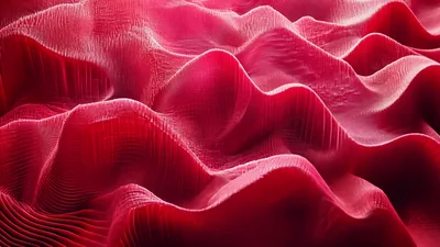 Abstract Red Wavy Surface With Vertical Lines