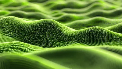 Abstract Green Digital Wave Surface Motion Background