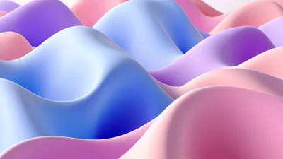 Abstract 3D Wavy Surface With Pastel Colors
