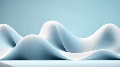 Abstract White Wavy Fabric Surface Moving In Waves