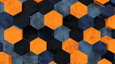 Abstract 3D Hexagon Pattern Moving In Waves