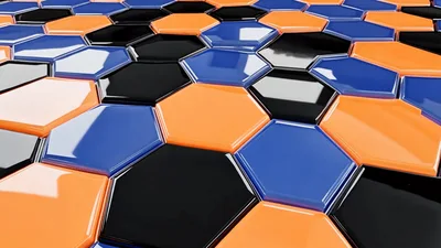 Abstract 3D Hexagonal Tiles Moving In Wave Pattern