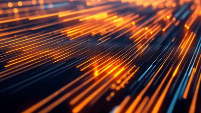 Abstract Digital Data Streams Flowing Through Cyberspace
