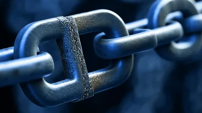 Rusty Metal Chain Links Connecting Together