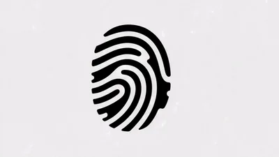 Minimalist Fingerprint Logo Animation With Human Profile Silhouette