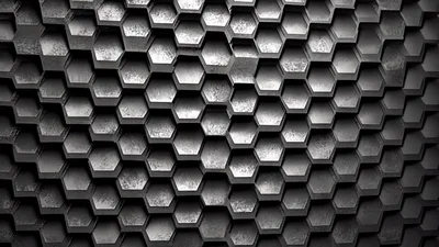 Abstract Metallic Hexagon Pattern Moving In Waves