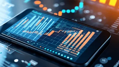 Smartphone Displaying Real Time Financial Stock Market Data