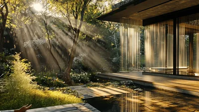 Woman Meditating In A Serene Forest Garden