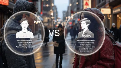 Young Couple Facing Each Other On A Busy City Street