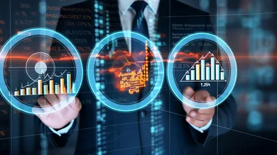 Businessman Interacting With Digital Financial Data Interface