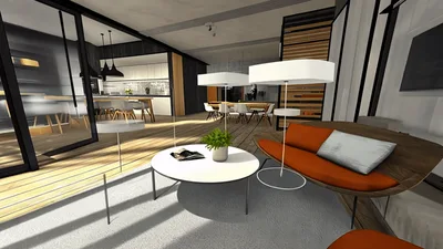 Modern Living Room Interior Design Animation