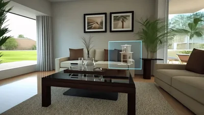 3D Architectural Visualization Of Modern Living Room Interior