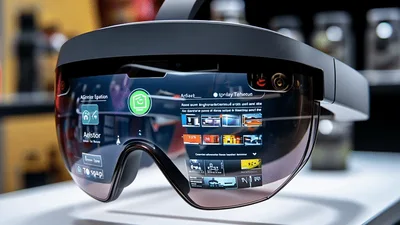 Augmented Reality Headset Displaying Digital Interface