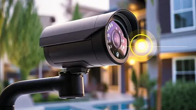 Security Camera Monitoring Residential Property Exterior