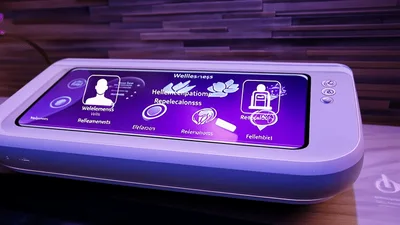 Digital Wellness Control Panel Interface With Animated Icons
