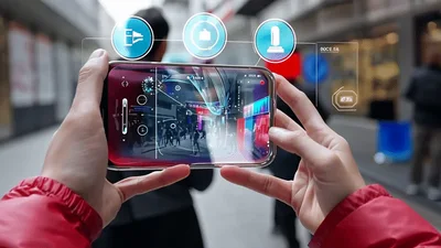 Augmented Reality Interface Displaying Digital Data On Smartphone