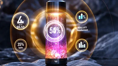 Smart Water Bottle With Digital Health Data Overlay