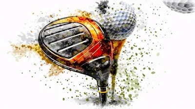 Watercolor Golf Club And Ball Illustration Animation