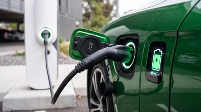 Electric Vehicle Charging At A Public Station
