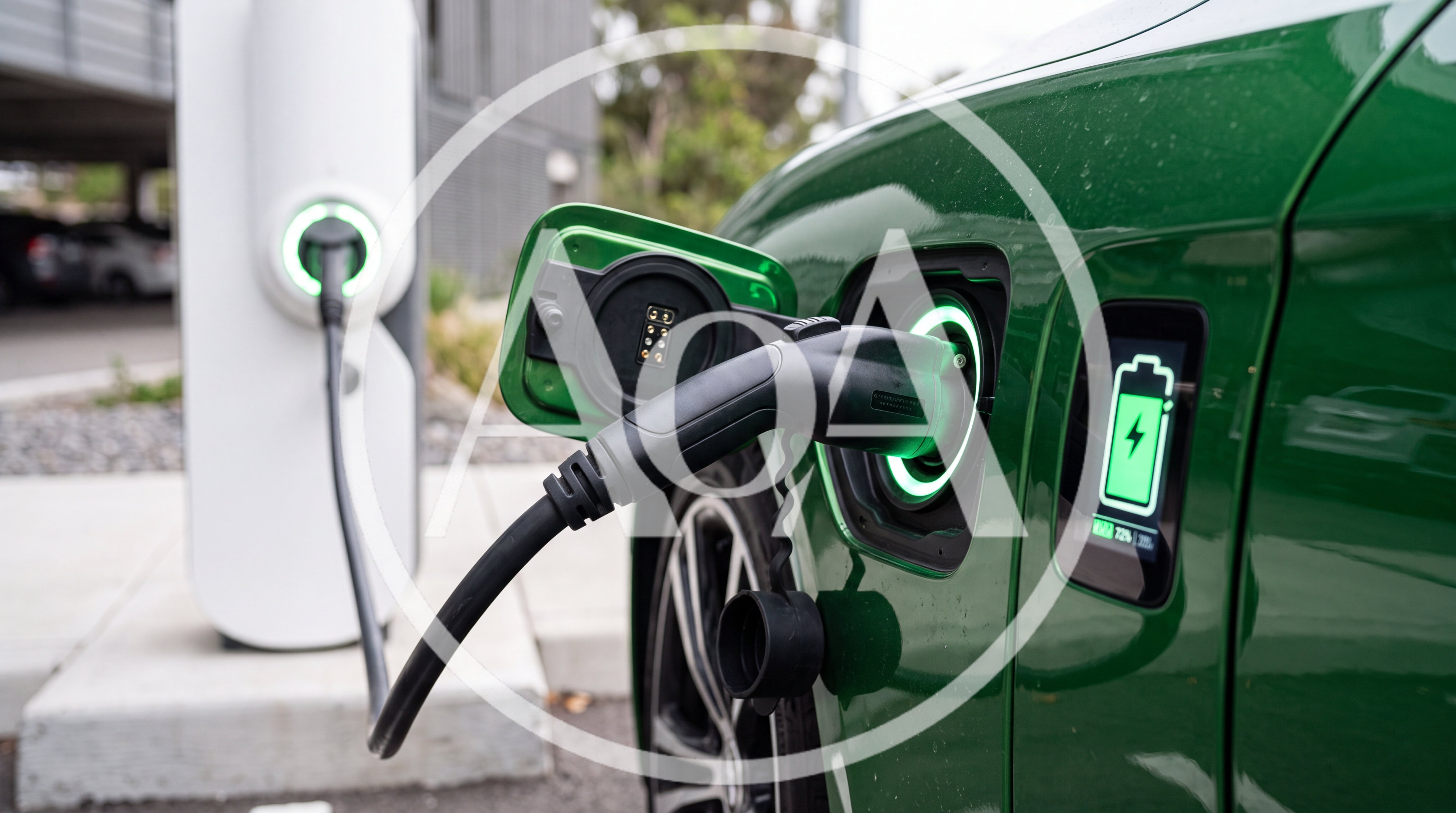 Electric Vehicle Charging At A Public Station